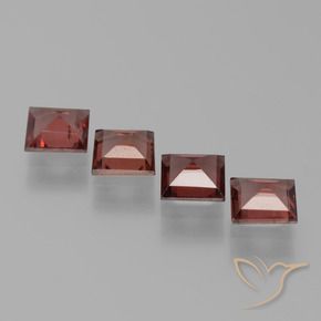 Gemas de Granate piropo Rojo grosella natural de 2.84 ct, Cuadrado, VS