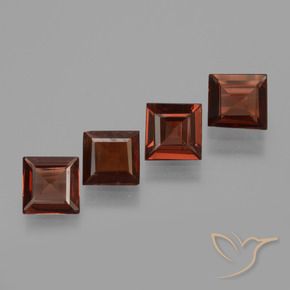 Gemas de Granate piropo Rojo merlot natural de 1.87 ct, Cuadrado, VS