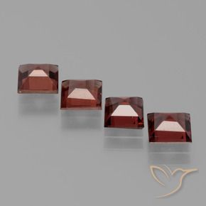 Gemas de Granate piropo Rojo oscuro natural de 2.86 ct, Cuadrado, VS