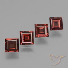 Gemas de Granate piropo Rojo escarlata intenso natural de 2.97 ct, Cuadrado, VS