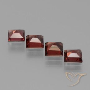 Gemas de Granate piropo Rojo escarlata intenso natural de 2.97 ct, Cuadrado, VS