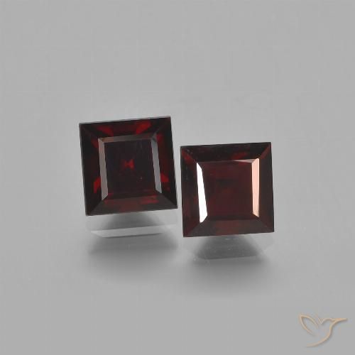 1.93ctw Natural Rojo negruzco Granate piropo, Cuadrado, VS
