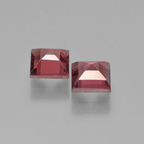 Gemas de Granate Piropo Rojo escarlata natural de 1.61 ct, Cuadrado, VVS