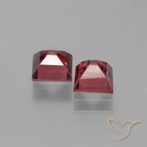 Gemas de Granate piropo Rojo oscuro natural de 1.66 ct, Cuadrado, VS
