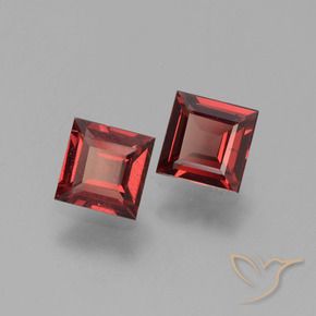 Gemas de Granate piropo Rojo oscuro natural de 1.46 ct, Cuadrado, VS