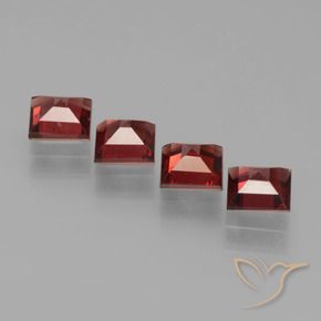Gemas de Granate piropo Rojo vino intenso natural de 2.88 ct, Cuadrado, VS