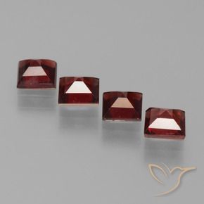 Gemas de Granate piropo Rojo sangre intenso natural de 2.35 ct, Cuadrado, VS