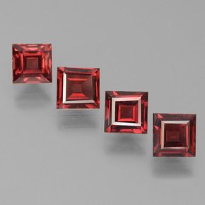 Gemas de granate piropo rojo natural de  ct, cuadrado, VS