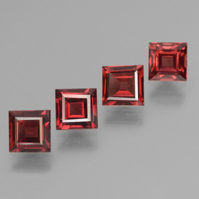 Gemas de granate piropo rojo natural de  ct, cuadrado, VS