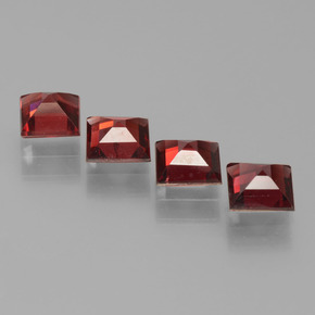 Gemas de granate piropo rojo natural de  ct, cuadrado, VS