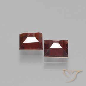 Gemas de Granate Piropo Rojo oscuro natural de 1.55 ct, Cuadrado, VS