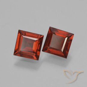Gemas de Granate piropo Rojo oscuro natural de 1.41 ct, Cuadrado, VS