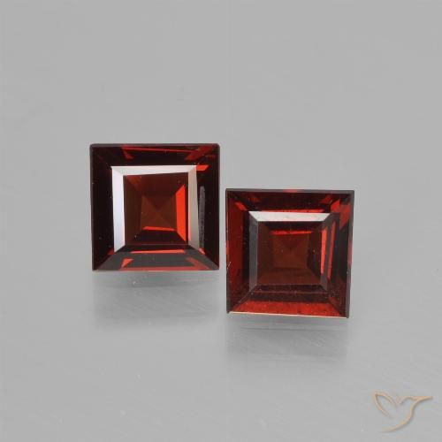 1.33ctw Natural Rojo oscuro Granate piropo, Cuadrado, VVS-VS