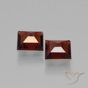 Gemas de Granate piropo Rojo oscuro natural de 1.33 ct, Cuadrado, VVS-VS