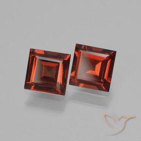 Gemas de Granate piropo Rojo sangre intenso natural de 1.43 ct, Cuadrado, VVS-VS