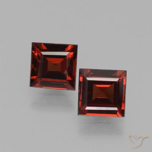 1.46ctw Natural Rojo oscuro Granate piropo, Cuadrado, VVS-VS