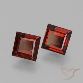Gemas de Granate piropo Rojo oscuro natural de 1.46 ct, Cuadrado, VVS-VS