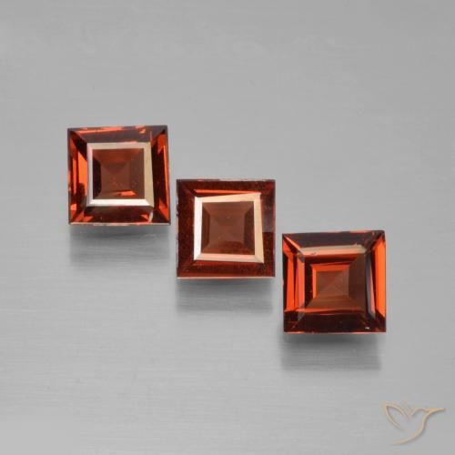 Gemas de Granate piropo Rojo claro natural de 1.82 ct, Cuadrado, VS
