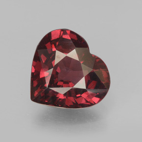 Granate piropo rojo natural de 3,25 ct, forma de corazón, VS