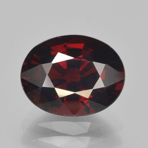 Granate piropo rojo natural de 3,55 ct, corte óvalo, VVS