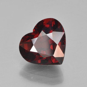 Granate piropo rojo natural de 3,35 ct, forma de corazón, VVS-VS