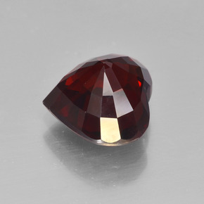 Granate piropo rojo natural de 3,35 ct, forma de corazón, VVS-VS