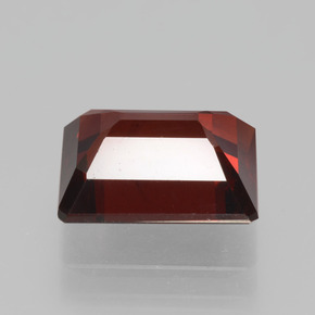 Granate piropo rojo natural de 4,18 ct, corte esmeralda, VS