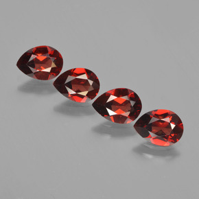 Gemas de granate piropo rojo natural de 3,26 ct, en forma de pera, VVS-VS