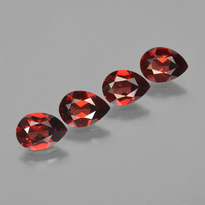 Gemas de granate piropo rojo natural de 3,26 ct, en forma de pera, VVS-VS