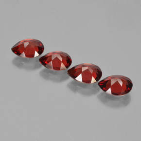Gemas de granate piropo rojo natural de 3,26 ct, en forma de pera, VVS-VS