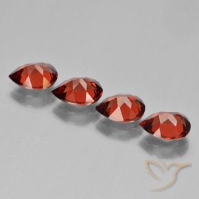 Gemas de Granate piropo Rojo grosella natural de 3.34 ct, En forma de pera, VS