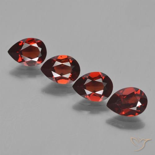 Gemas de granate piropo rojo natural de 3,31 ct, en forma de pera, VVS-VS