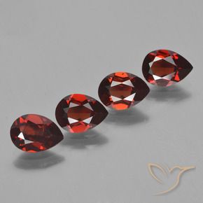 Gemas de granate piropo rojo natural de 3,31 ct, en forma de pera, VVS-VS