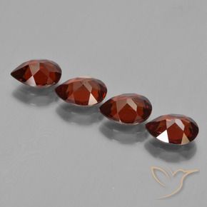 Gemas de granate piropo rojo natural de 3,31 ct, en forma de pera, VVS-VS