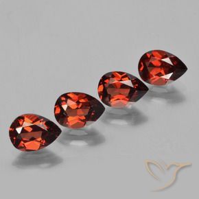 Gemas de granate piropo rojo natural de 3,53 ct, en forma de pera, VVS-VS