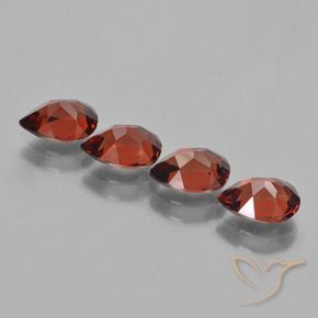 Gemas de granate piropo rojo natural de 3,53 ct, en forma de pera, VVS-VS