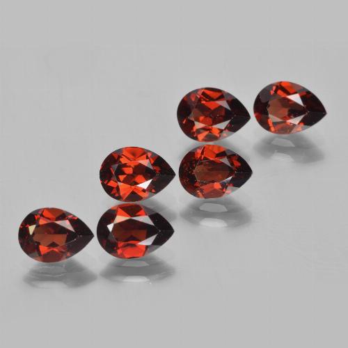 Gemas de granate piropo rojo natural de 5,47 ct, en forma de pera, VVS-VS