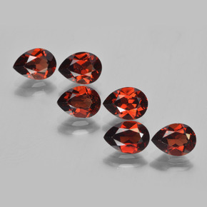 Gemas de granate piropo rojo natural de 5,47 ct, en forma de pera, VVS-VS