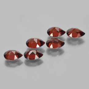 Gemas de granate piropo rojo natural de 5,47 ct, en forma de pera, VVS-VS