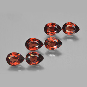 Gemas de granate piropo rojo natural de 4,73 ct, en forma de pera, VVS-VS
