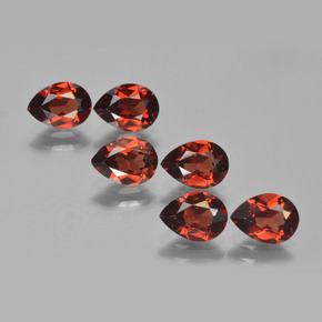 Gemas de granate piropo rojo natural de 4,73 ct, en forma de pera, VVS-VS