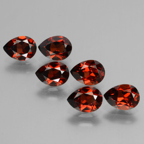 Gemas de granate piropo rojo claro natural de 5,67 ct, en forma de pera, VS