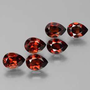 Gemas de granate piropo rojo claro natural de 5,67 ct, en forma de pera, VS