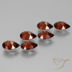 Gemas de Granate piropo Rojo medio natural de 5.07 ct, En forma de pera, VS