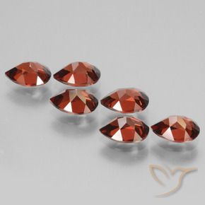 Gemas de Granate piropo Rojo grosella natural de 5.47 ct, En forma de pera, VVS-VS