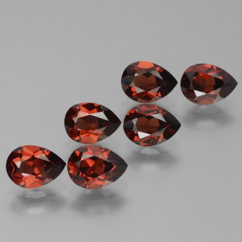 Gemas de granate piropo rojo natural de 5,54 ct, en forma de pera, VVS