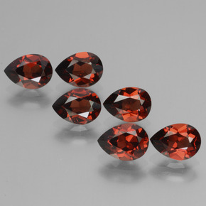 Gemas de granate piropo rojo natural de 5,54 ct, en forma de pera, VVS
