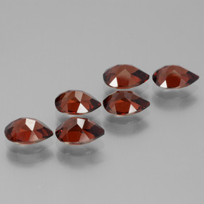 Gemas de granate piropo rojo natural de 5,54 ct, en forma de pera, VVS