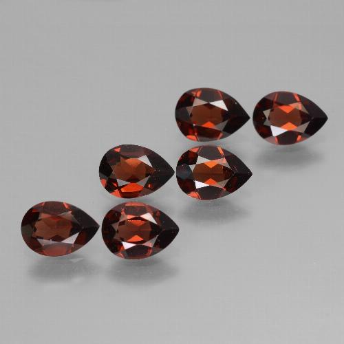 Gemas de granate piropo rojo natural de 4,64 ct, en forma de pera, VVS-VS
