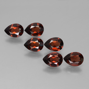 Gemas de granate piropo rojo natural de 4,64 ct, en forma de pera, VVS-VS